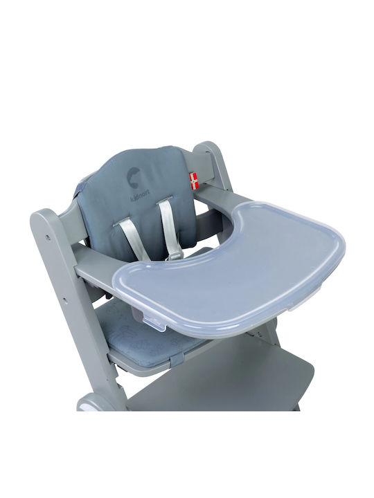 Kidnort Drommer Scaun Înalt De Masă Bebe Pliabil Cu Înălțime Reglabilă Gri