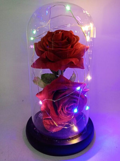 Eternal Roses Vase Abs Multicolor Led – Rgb Led Red 2 Roses 19x11cm