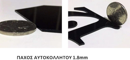 Sticker Acrylic Wall Clock Diameter Up to 50cm Numbers Only Black