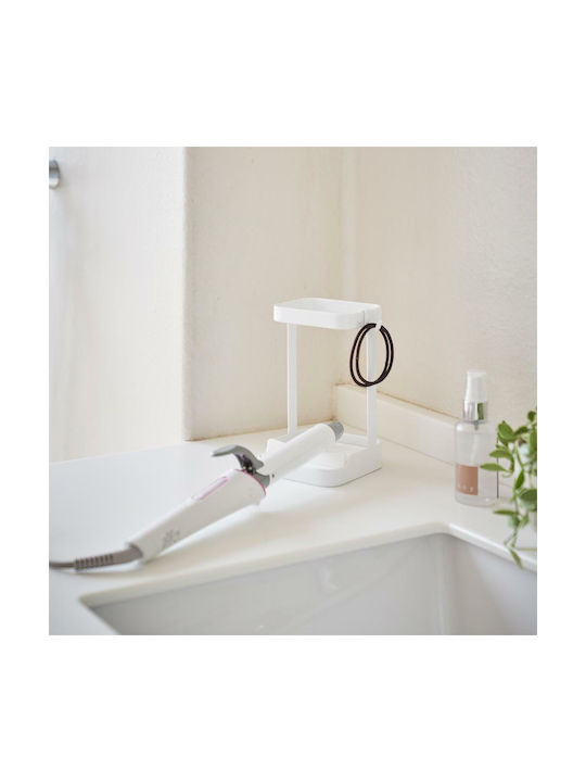 Yamazaki Organizer Hair Tools Metallic White Tower 10.5x10.5x16.5