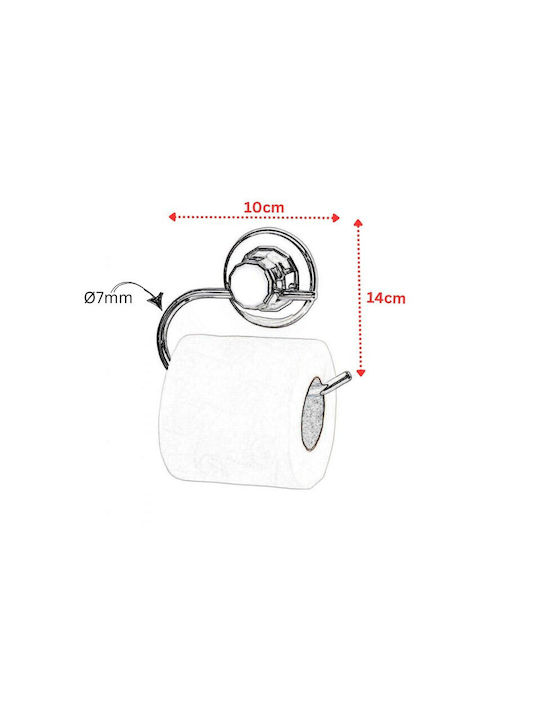 Tekno-tel Wall Mounted Paper Holder 10x9x14cm Thickness Ø7mm Load Capacity 12kg Chrome Plated Steel Extra Strong Suction Cup