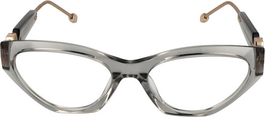 Philipp Plein Women's Prescription Eyeglass Frame Cat Eye Grey VPP069S 03GU