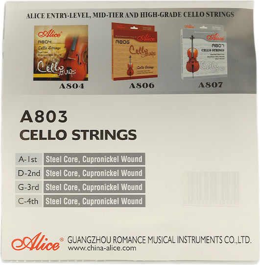Alice A803 Σετ Χορδές Τσέλο 1/2