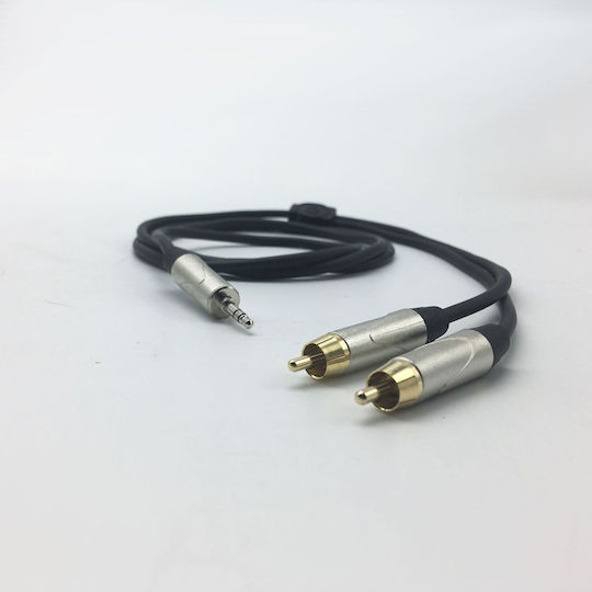 Cobra Hi-fi Proline Pro 2x Rca-Stecker Zu Mini Klinkenkabel 3,5mm Stecker 1,5m Professionelles Επαγγελματικό Καλώδιο 2x Rca-Stecker Mini Klinkenstecker 3,5mm Stecker 1,5 Meter Cl145-015