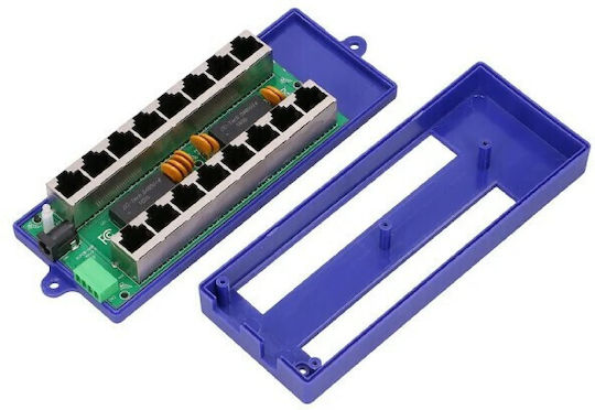 8-θυρος Gigabit Poe Injector Cat5e Μπλέ