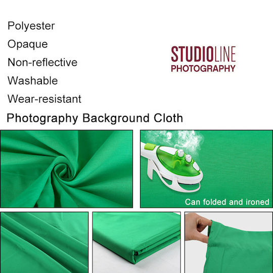 Studioline 3 X 6 Dublă Față Fundal Fotografic Profesional Verde Chroma Key Din Poliester