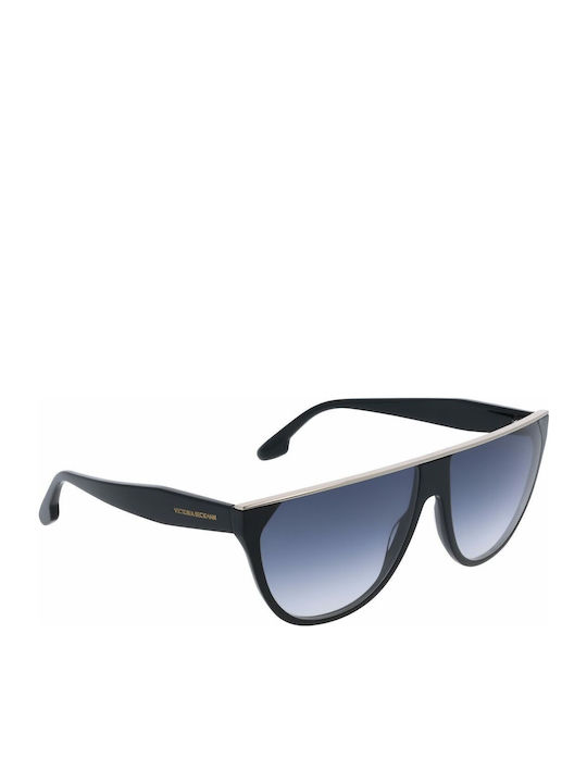 Victoria Beckham Damen Sonnenbrille mit Schwarz Kunststoff Gestell und Schwarz Linse