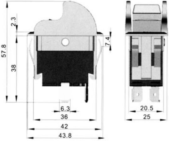 Tool Switch 250V 2P 12A Hy7 Ked