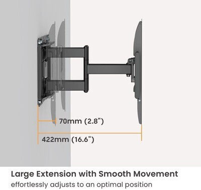 Powertech PT-1423 Wandhalterung für Fernseher bis 90" Silber