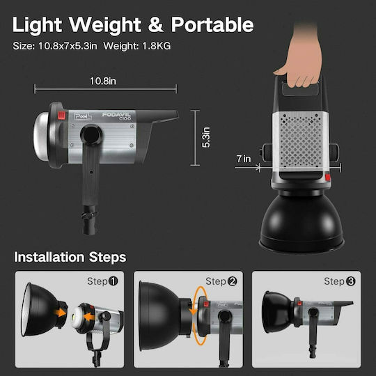 Pixel Photography & Video Lighting Kit 1 Light 120W 5600K