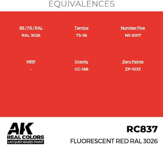 AK Interactive Modellbau Farbe Fluorescent Red Ral 3026 17ml