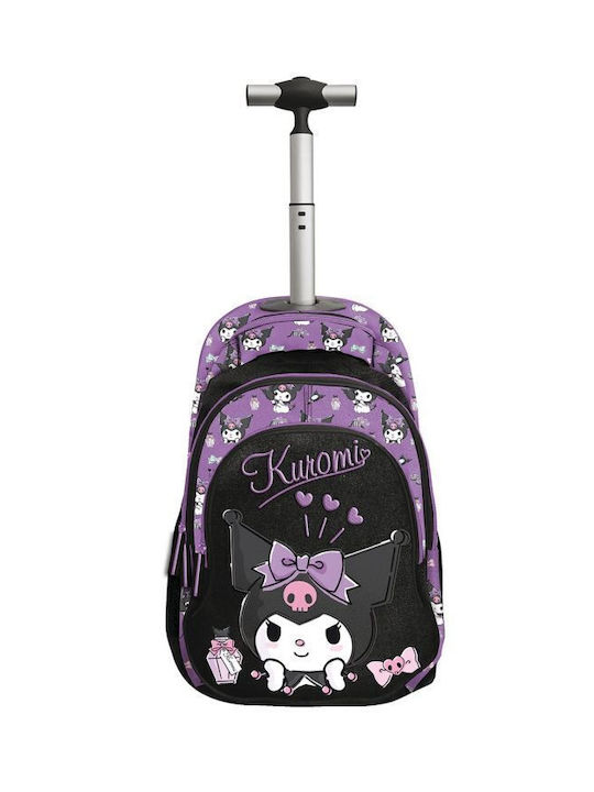 Graffiti Kuromi Sketch School Bag Trolley Elementary, Elementary Multicolour with Water Bottle Holder