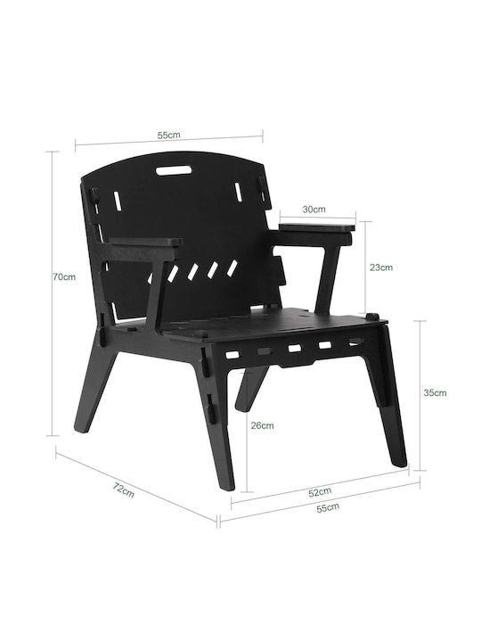 Stühle Küche klappbar Black 1Stück 55x70x72cm