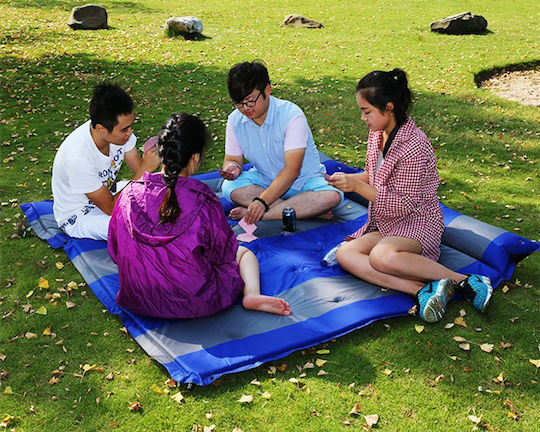 Home Use Self-Inflating Double Camping Sleeping Mat 192x132cm Thickness 3cm in Blue color