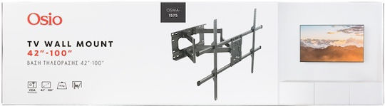 Osio OSMA-1575 Βάση Τηλεόρασης Τοίχου με Βραχίονα έως 100" Μαύρο