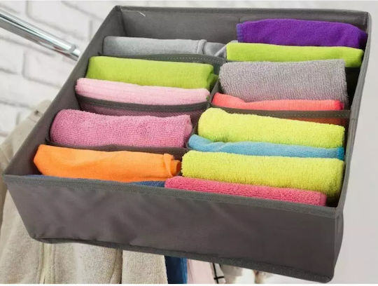 Fabric Clothing Storage Case for Clothes Underwear Socks Ties in Gray Colour 32x32x10cm