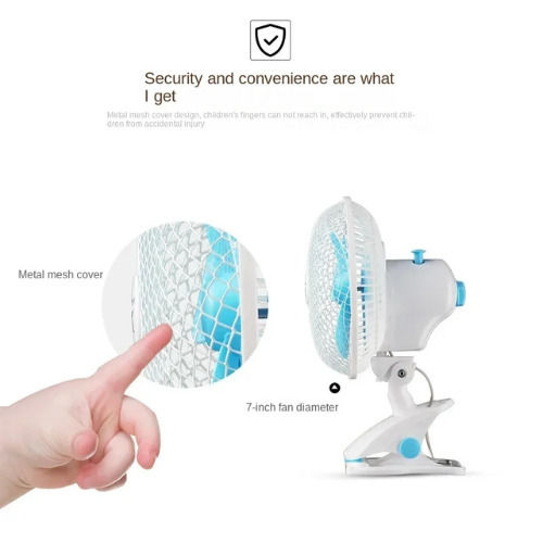 Electric Folding Fan 20W Portable Rotating Fan 18cm 20W with Clip White HJ-200