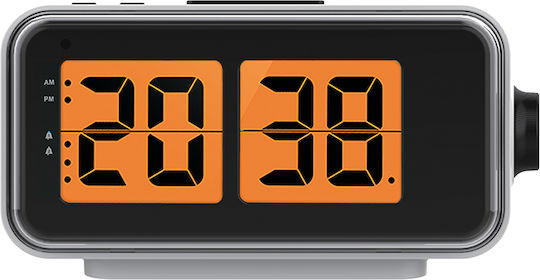 Life Desk Flip Tabletop Digital LED Clock with Alarm Clock Orange 221-0458
