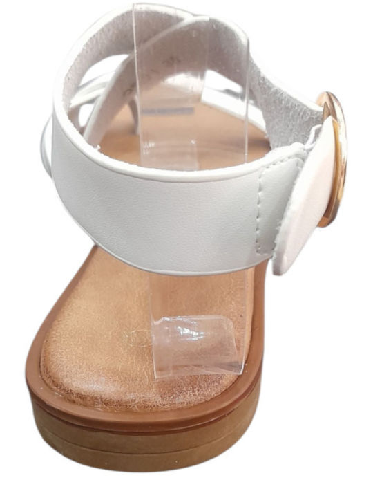 Women's Flat Sandals in White Color