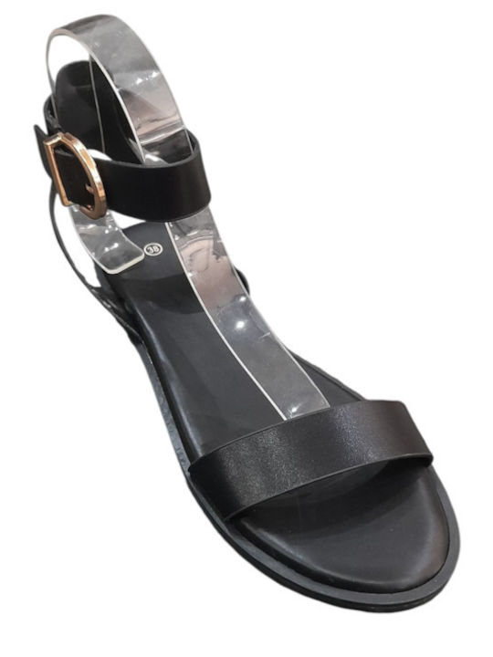 Women's Flat Sandals in Black Color