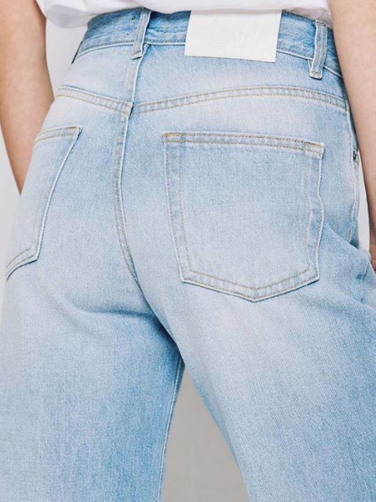 Damen Stoff Hose Hellblau