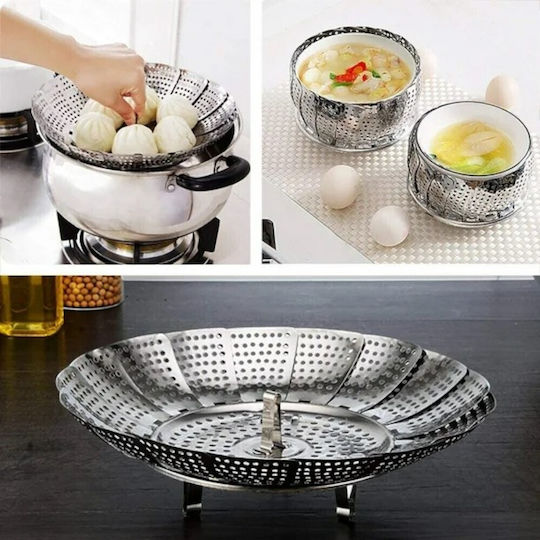 Steamer Basket Foldable Stainless Steel 16cm 9kzn11