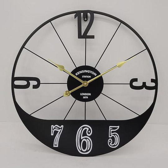 Wanduhr Metallisch Schwarz Ø60cm