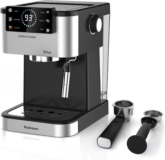 Rohnson Caffè & Freddo Automatic Espresso Machine 1350W 20bar Pressure Brown R-98028