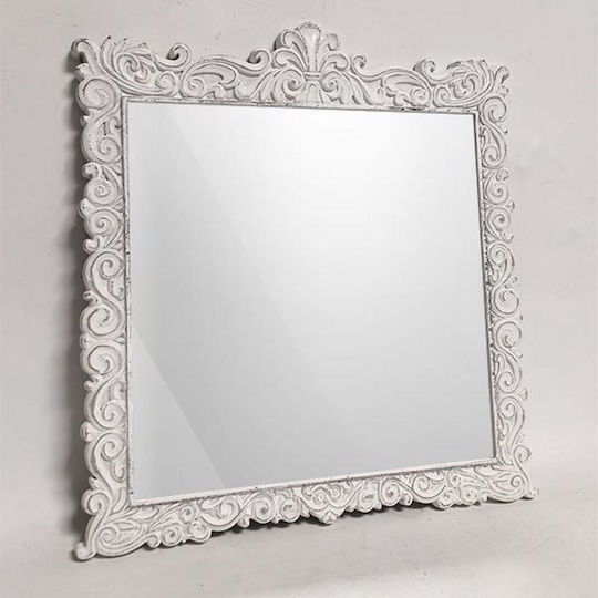 751-10031 Wandspiegel Rechteckig Weiß 56x52cm 751-10031 Wandspiegel Rechteckig Weiß 56x52cm