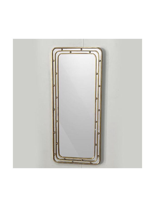 Oglindă de Perete De Corp Întreg cu Auriu Ramă din Metalic 120x50cm 1buc