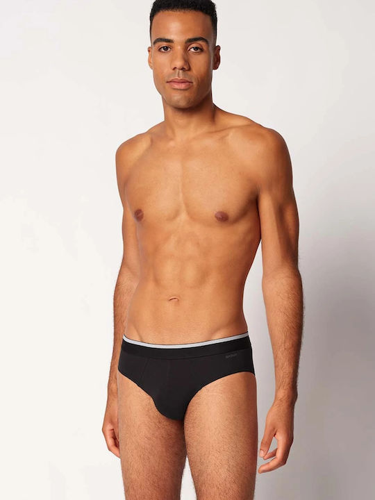 Herren Slips Black mit Mustern 3Packung