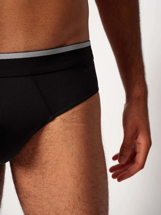 Herren Slips Black mit Mustern 3Packung