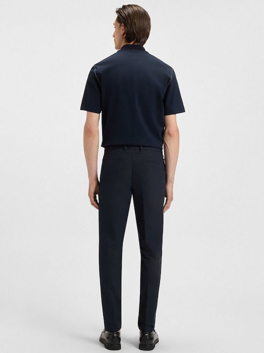 Trousers Chino Elastic in Slim Fit Dark Blue