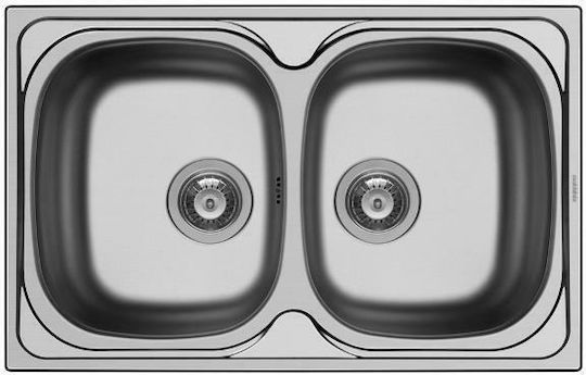 Maidtec Derby 2B Ένθετος Νεροχύτης Inox Σατινέ Μ79xΠ50cm Ασημί