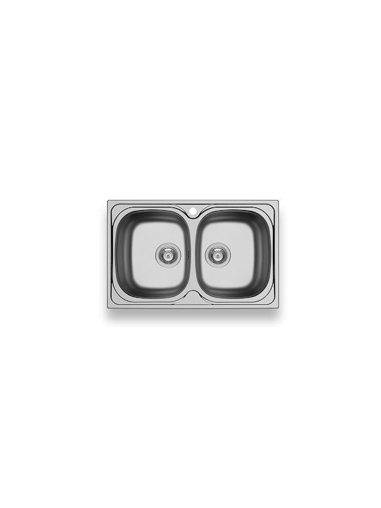 Maidtec Derby 2B 100185601 Drop-In Sink Inox Satin W79xD50cm Silver
