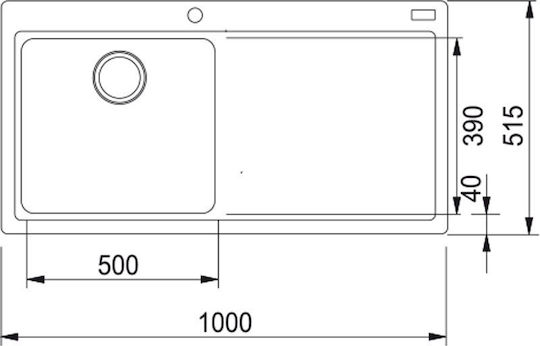 Franke Mtg 611 Ένθετος Αριστερός Συνθετικός 100x51.5cm Onyx Franke Mtg 611 Ένθετος Αριστερός Συνθετικός 100x51.5cm Onyx