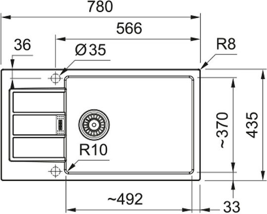 Franke Sirius 2.0 611-78xl 1430629198 Νεροχυτης Ενθετος Ντουλαπι 60cm Χρωμα Polar White Δεν Μπαινει Σκουπιδοφαγος