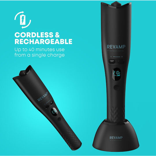 Revamp Progloss Wireless Hair Curling Iron for Wavy Hair 19mm