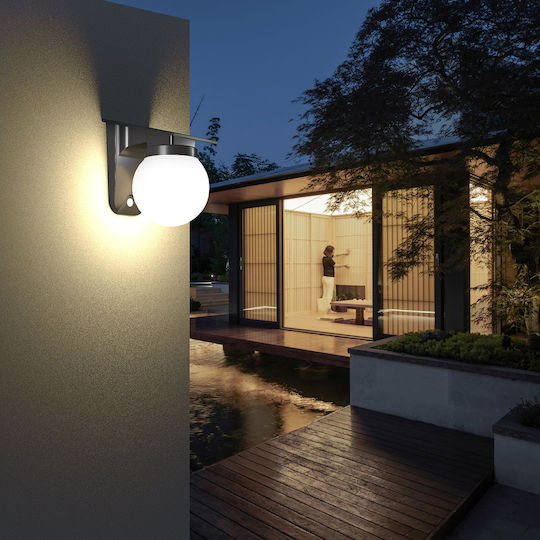Inlight Wall Mounted Solar Light 1W with Natural White Light 4000K IP65 13cmx19cmx17.5cmcm