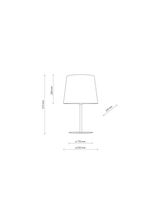 TK Lighting Метална Настолна лампа за Цокъл E27 с Бежов Абажур и Черен Основа