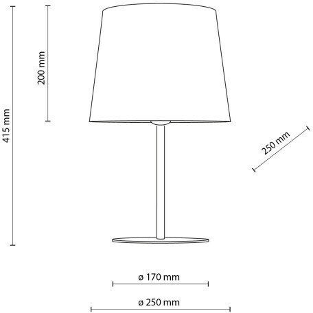 TK Lighting Metal Lampă de masă pentru Soclu E27 cu Abajur Bej și Bază Negru