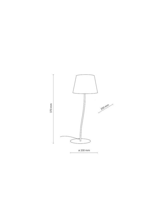 TK Lighting Fabric Table Lamp for Socket E27 with Orange Shade and Base