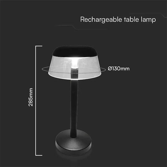V-TAC Tischlampe LED mit Schwarz Schirm und Basis