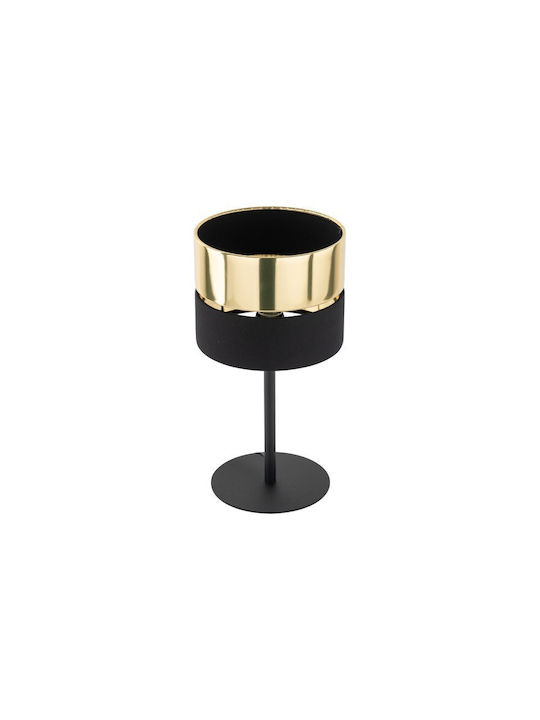 TK Lighting Hilton Table Lamp for Socket E27 with Gold Shade and Black Base