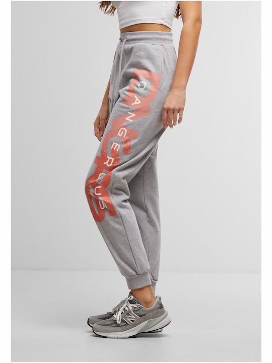 Παντελόνι Φόρμας με Λάστιχο Grey Melange/salmon