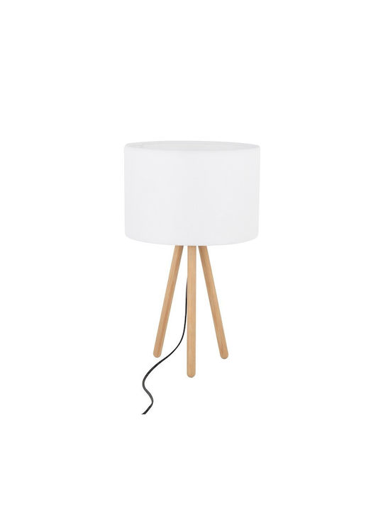 TK Lighting Tokyo Ξύλινο Πορτατίφ για Ντουί E27 με Μπεζ Καπέλο και Βάση