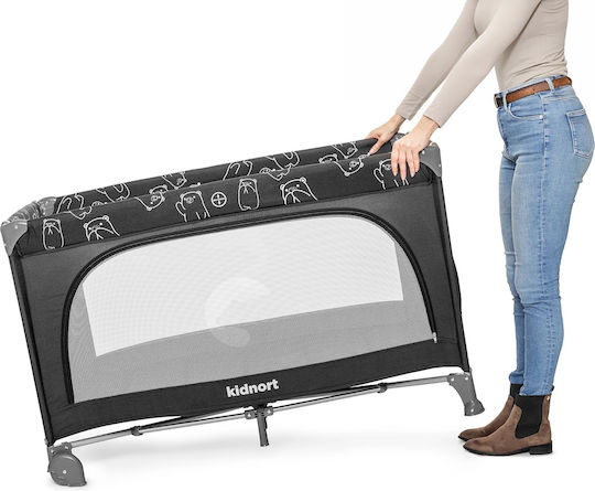 Kidnort Babybett mit Matratze Grau 68x128cm