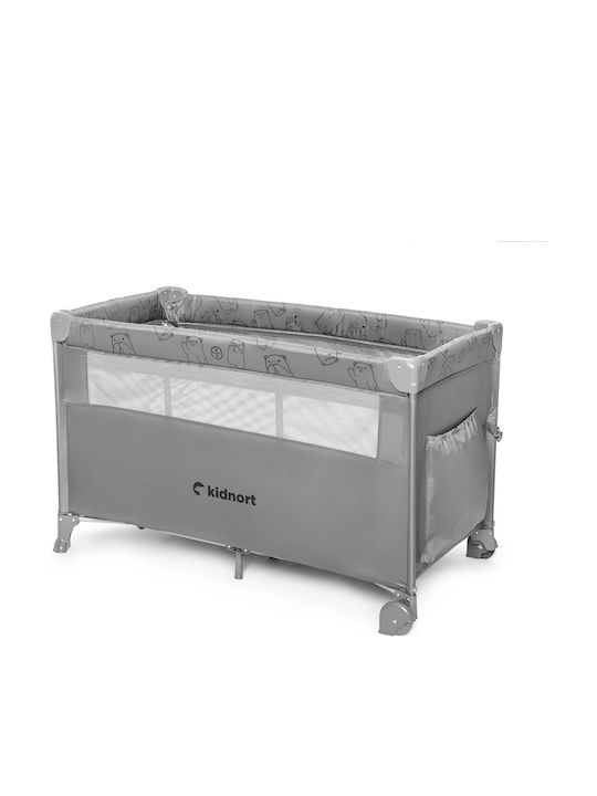 Kidnort Playpen 2 Levels with Mattress Gray