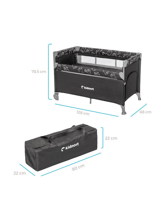 Kidnort Playpen 2 Levels with Mattress Gray
