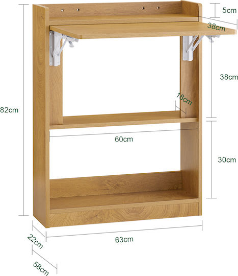 Desk Wooden Wood 63x20x84cm